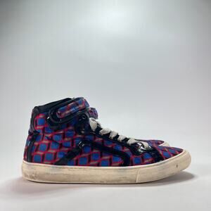 Pierre Hardy 101 Blue Velvet High Top Luxury Sneakers Men's Size US 11.5 EU 44